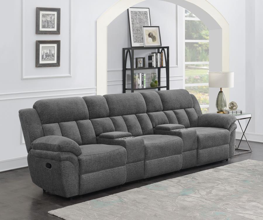 Bahrain 5-piece Upholstered Home Theater Seating Charcoal (image for) Bahrain 5-piece Upholstered Home Theater Seating Charcoal