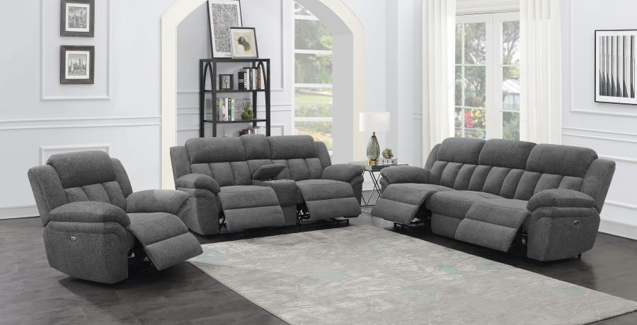 Modal Additional Images for Bahrain Upholstered Power Loveseat Charcoal