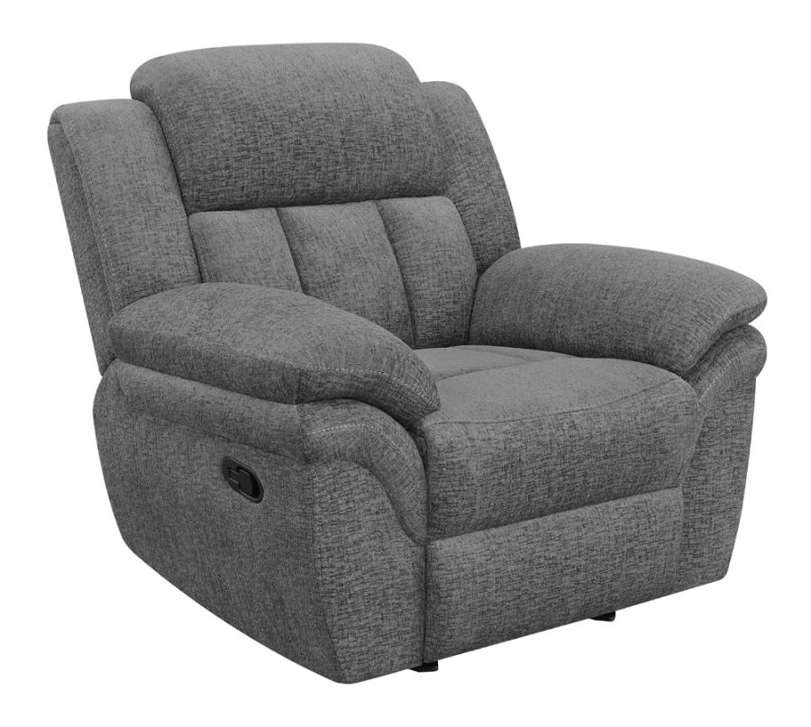 Bahrain Upholstered Glider Recliner Charcoal (image for) Bahrain Upholstered Glider Recliner Charcoal