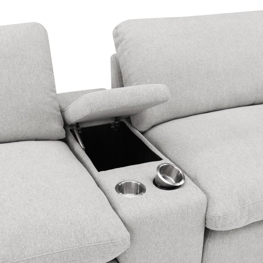 Collins Upholstered Modular Storage Console Grey