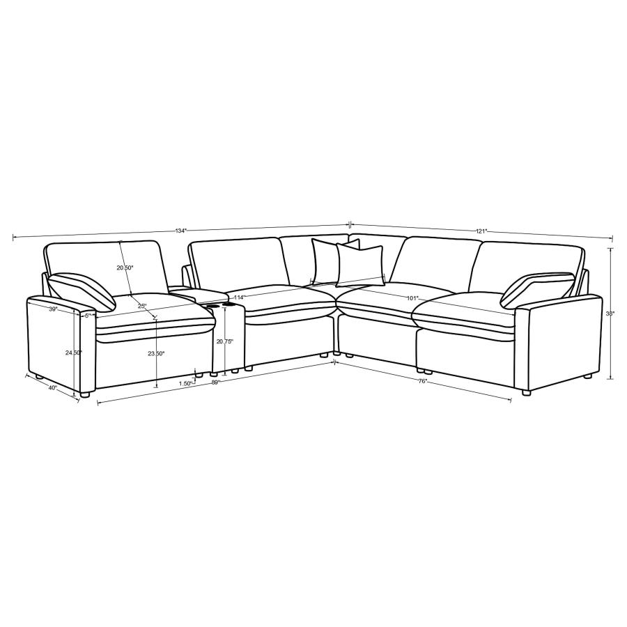 Modal Additional Images for Collins 6-piece Modular Power Reclining Sectional Grey