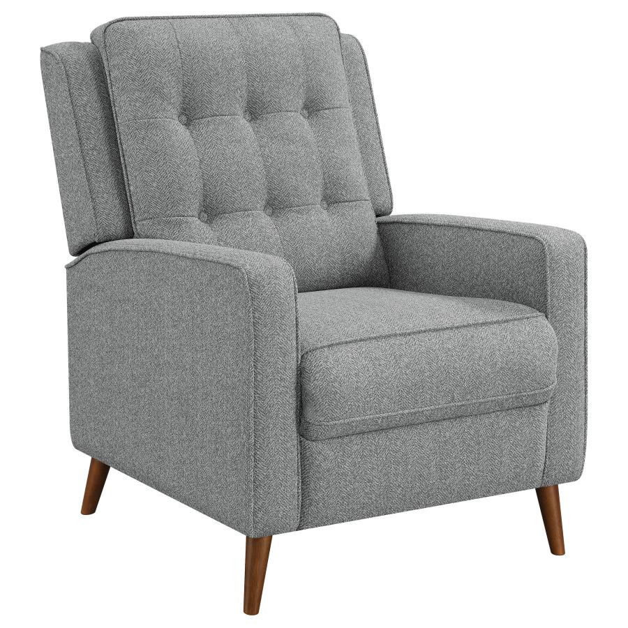 Davidson Upholstered Tufted Push Back Recliner Grey (image for) Davidson Upholstered Tufted Push Back Recliner Grey