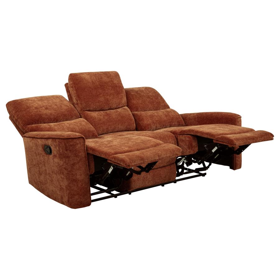 Navarro 3-piece Upholstered Reclining Sofa Set Orange