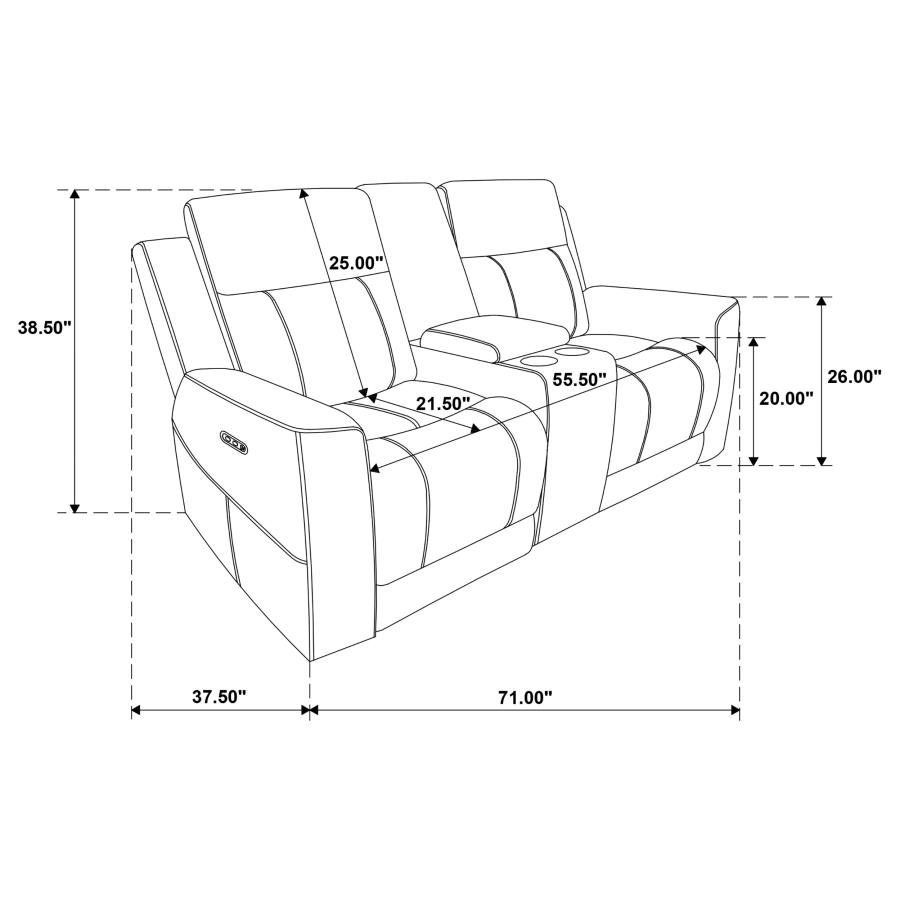 Kennett Chenille Upholstered Power Reclining Loveseat Ivory