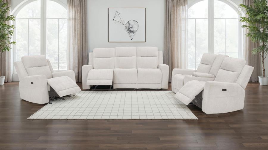 Modal Additional Images for Kennett Chenille Upholstered Power Reclining Loveseat Ivory