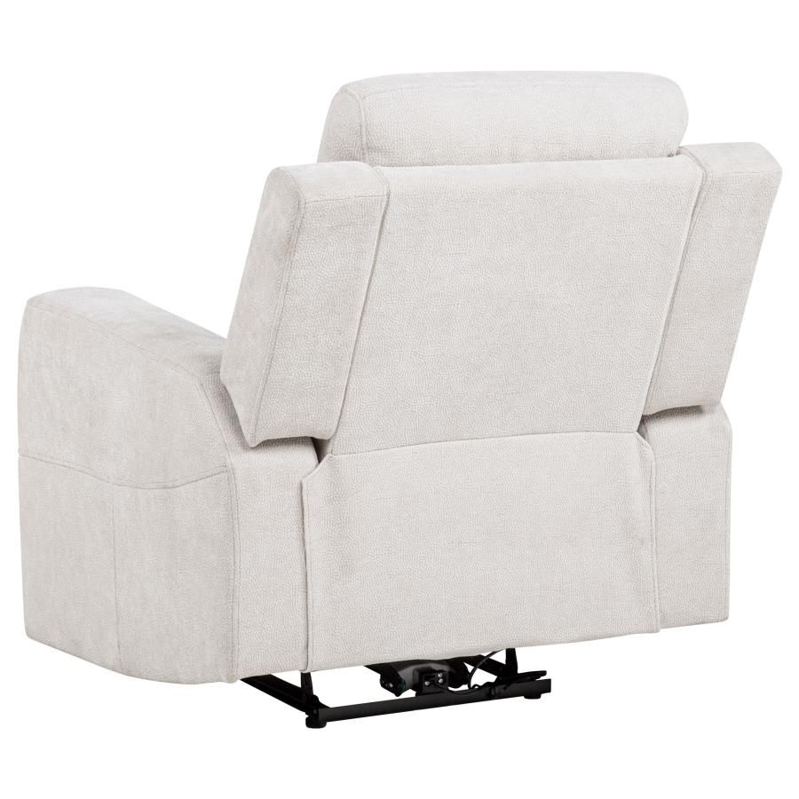 Kennett Chenille Upholstered Power Recliner Chair Ivory