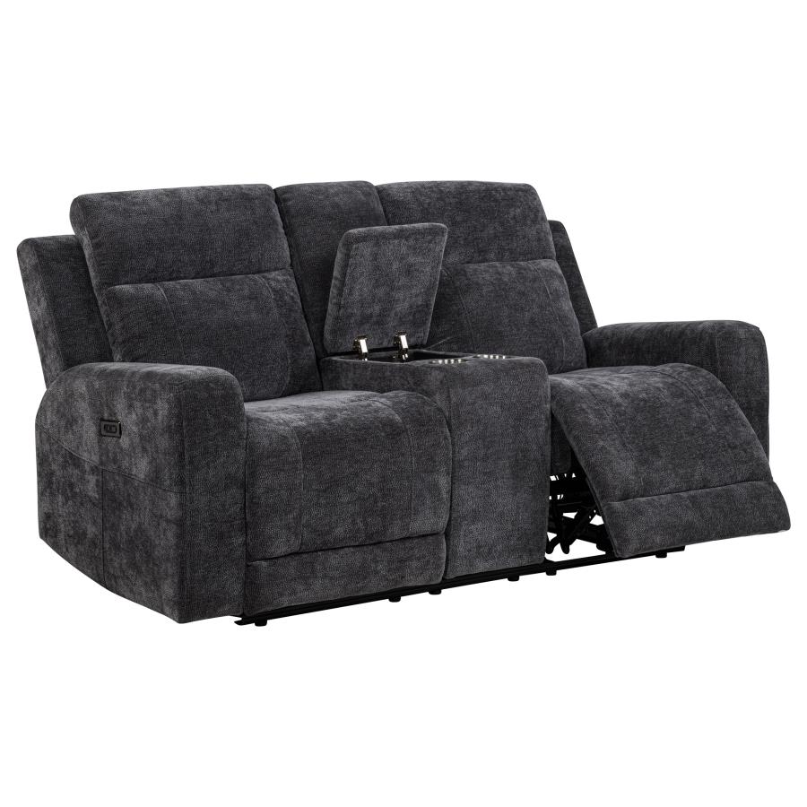 (image for) Kennett Chenille Upholstered Power Reclining Loveseat Grey
