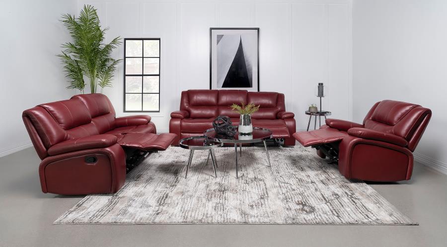 Modal Additional Images for Camila Upholstered Motion Reclining Loveseat Red