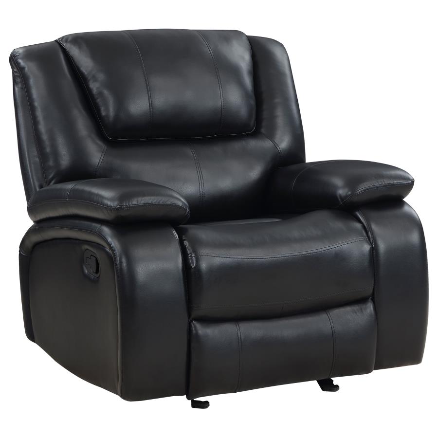 Camila Upholstered Glider Recliner Chair Black (image for) Camila Upholstered Glider Recliner Chair Black