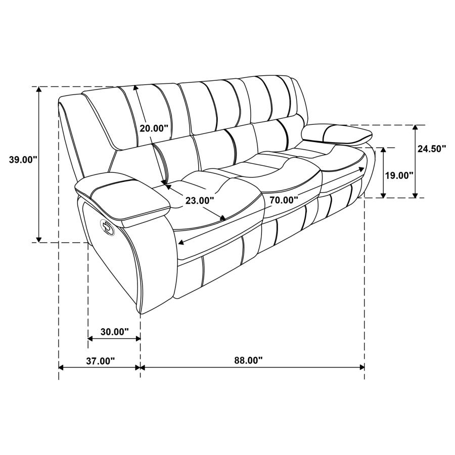 Camila 2-piece Upholstered Reclining Sofa Set White