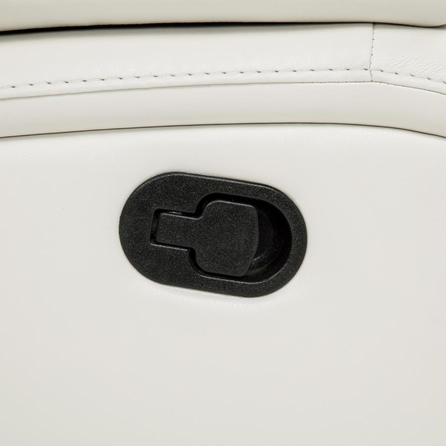 Camila Upholstered Motion Reclining Sofa White