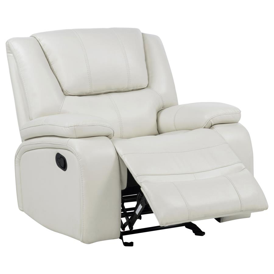 (image for) Camila Upholstered Glider Recliner Chair White