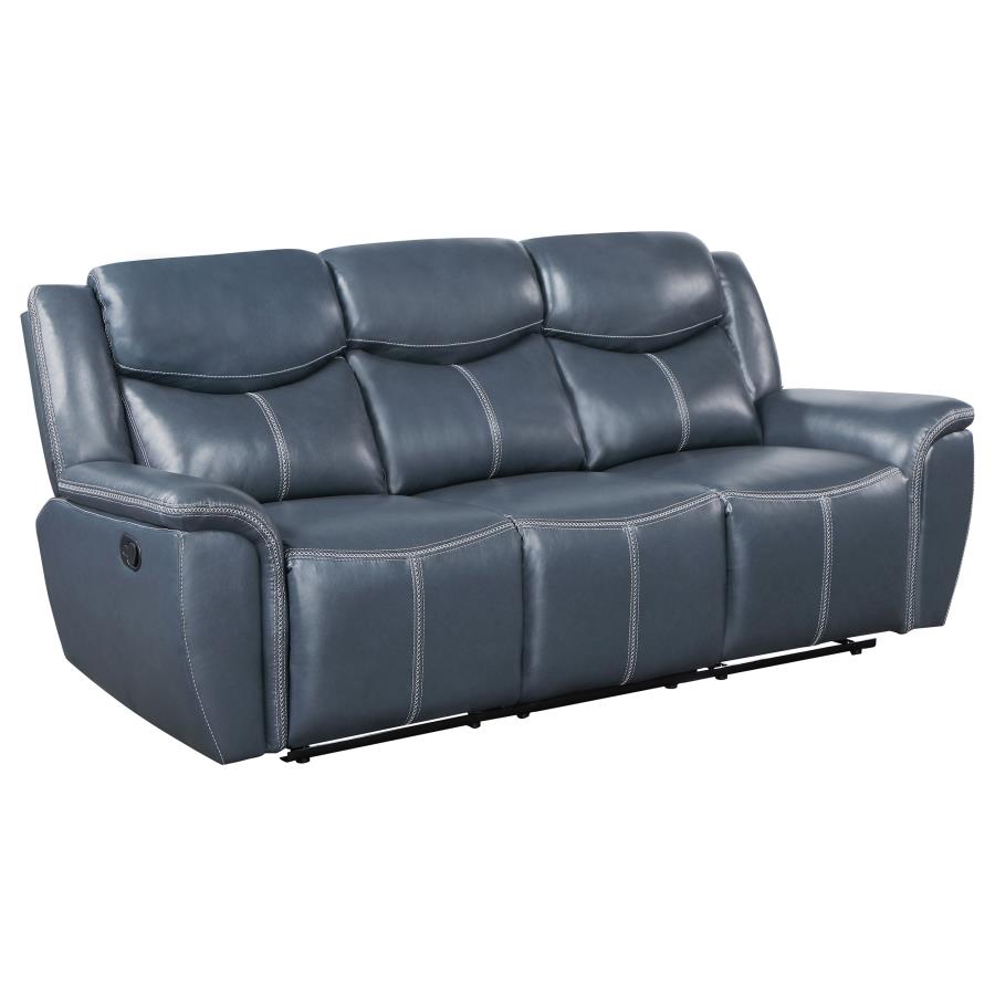 Sloane 3-piece Upholstered Reclining Sofa Set Blue