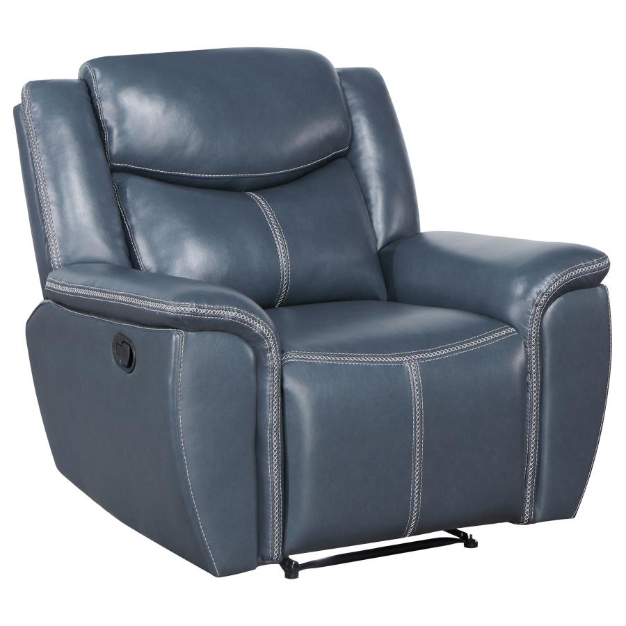 Sloane 3-piece Upholstered Reclining Sofa Set Blue