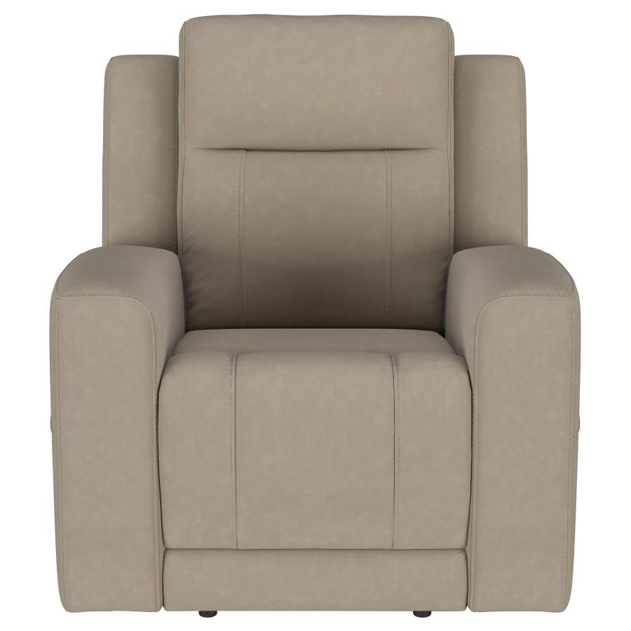 Brentwood 3-piece Upholstered Reclining Sofa Set Taupe