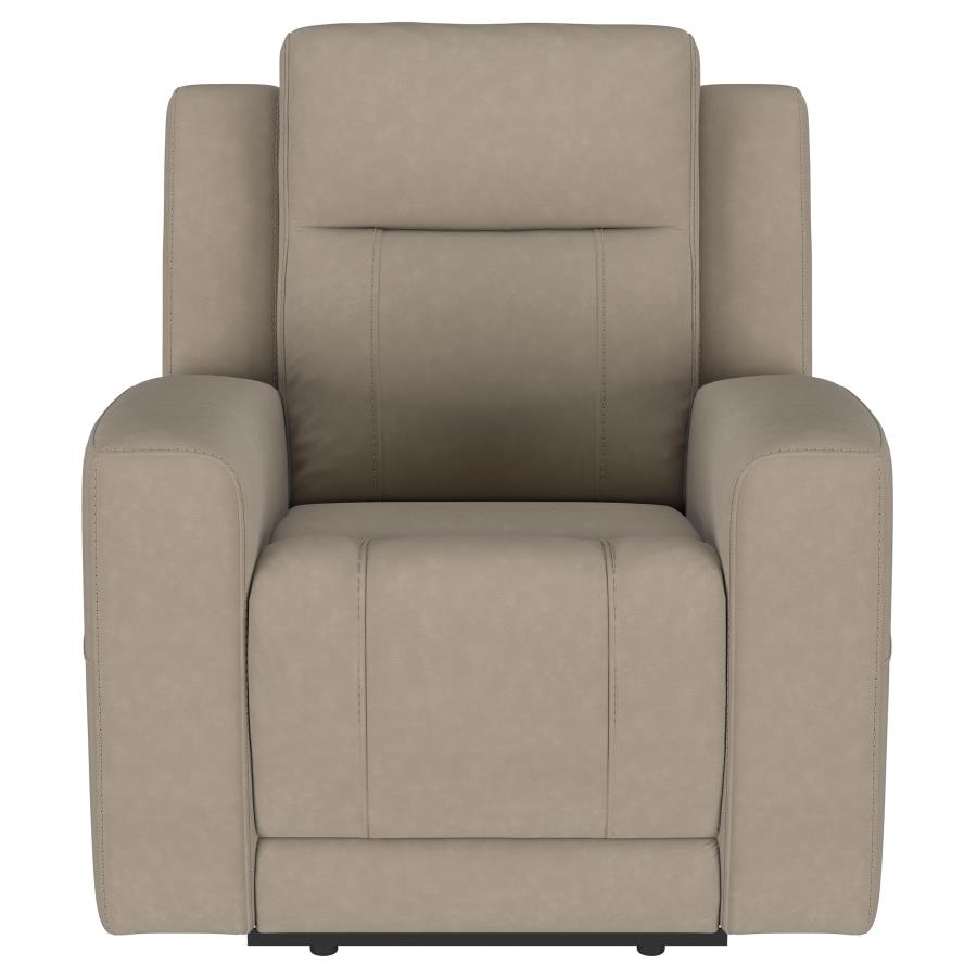 Brentwood 3-piece Upholstered Reclining Sofa Set Taupe
