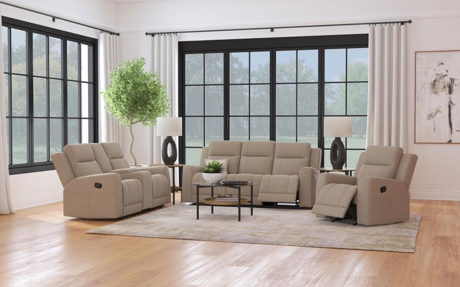 Modal Additional Images for Brentwood Upholstered Motion Reclining Loveseat Taupe