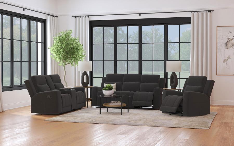 Modal Additional Images for Brentwood Upholstered Reclining Loveseat Dark Charcoal
