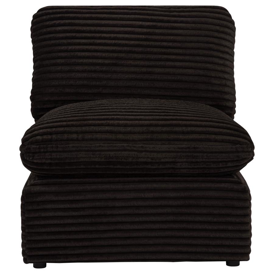 Collins Modular Armless Chair Chocolate Brown