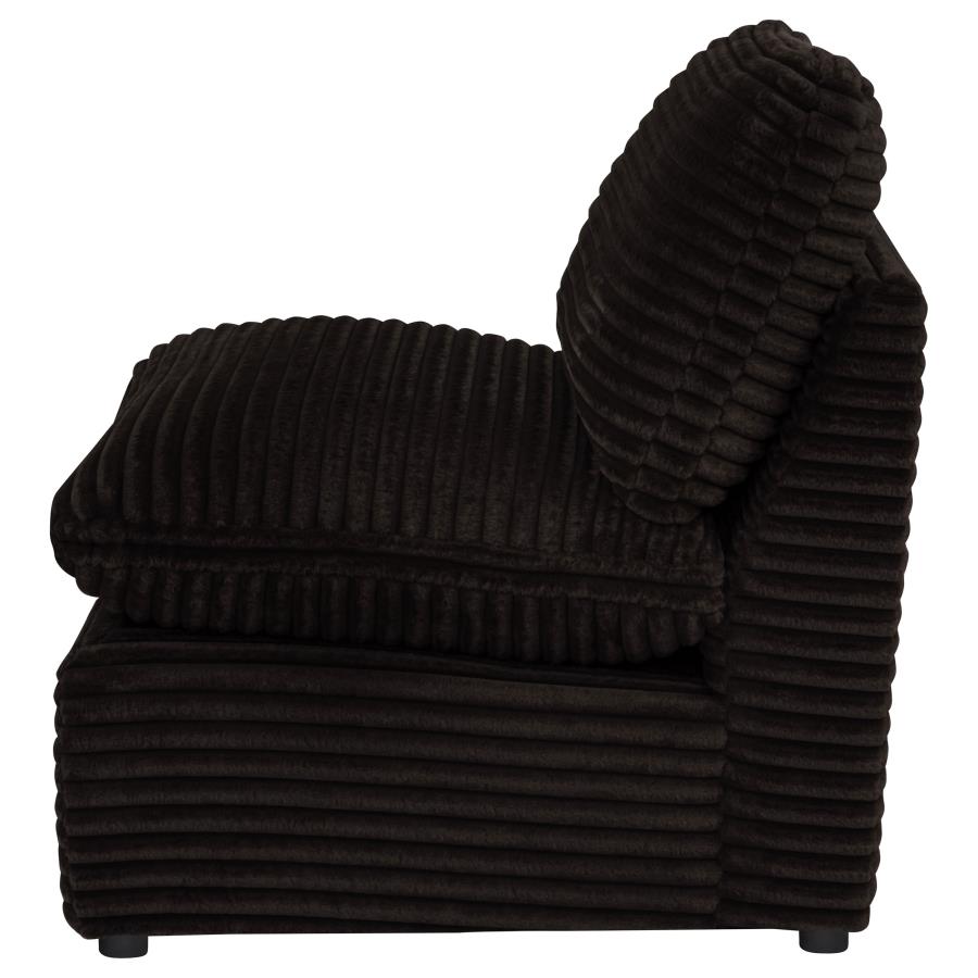 Collins Modular Armless Chair Chocolate Brown