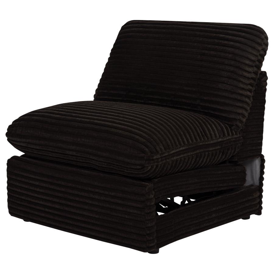 Collins Modular Power Armless Recliner Chocolate Brown