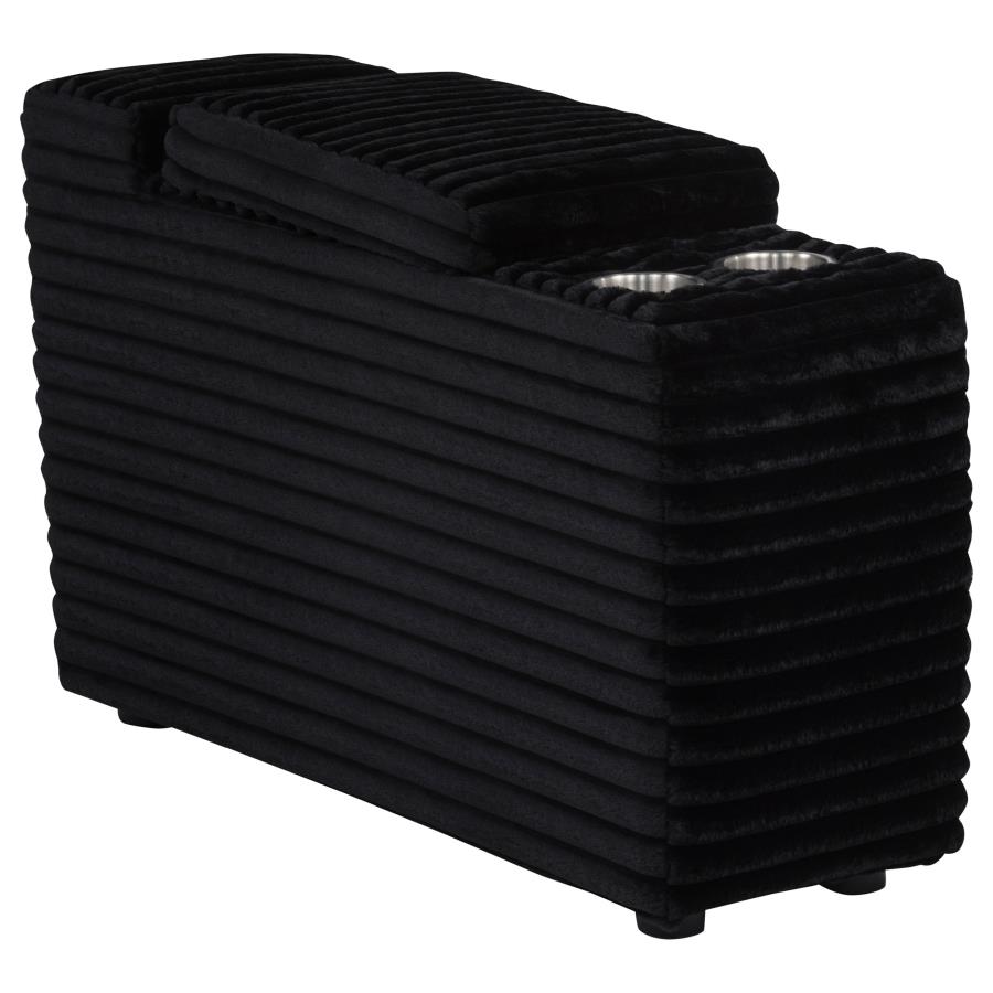 (image for) Collins Upholstered Modular Storage Console Black