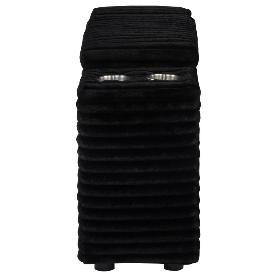 Collins Upholstered Modular Storage Console Black