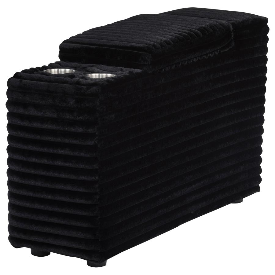 Collins Upholstered Modular Storage Console Black