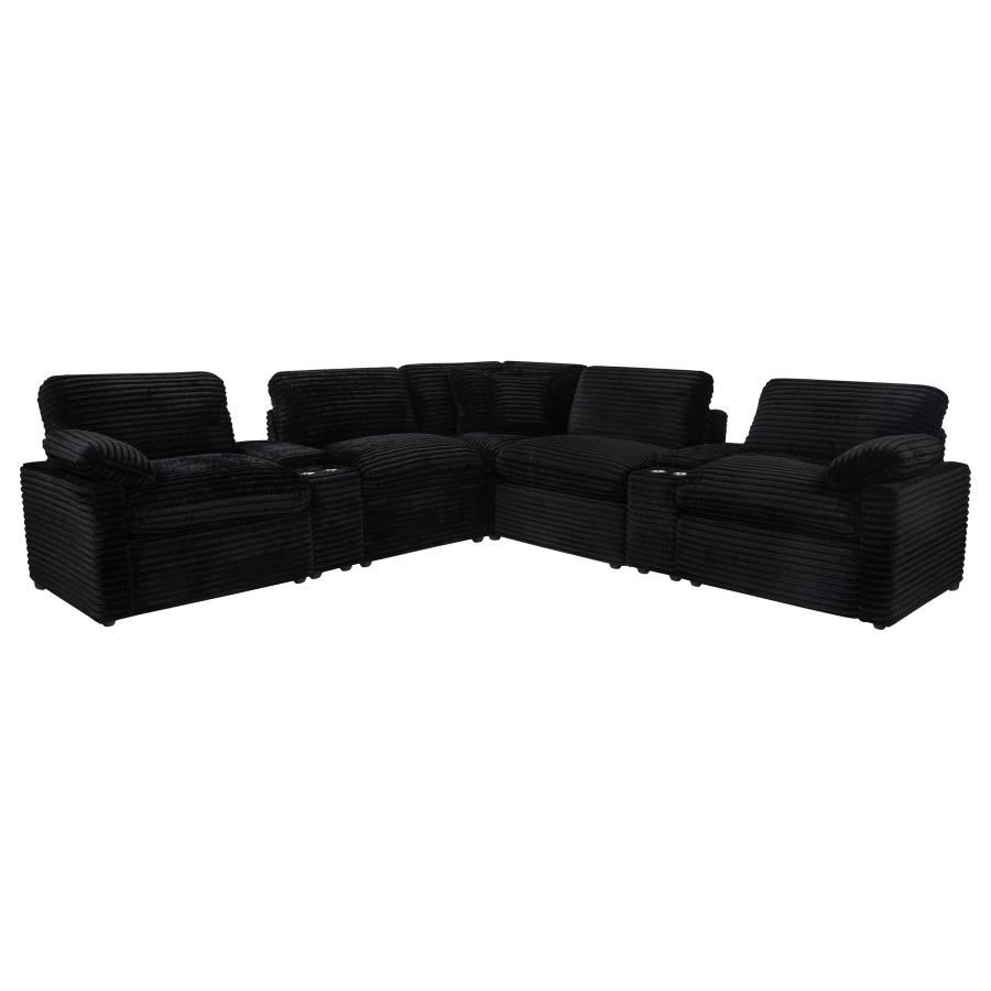 (image for) Collins 7-piece Modular Power Reclining Sectional Black