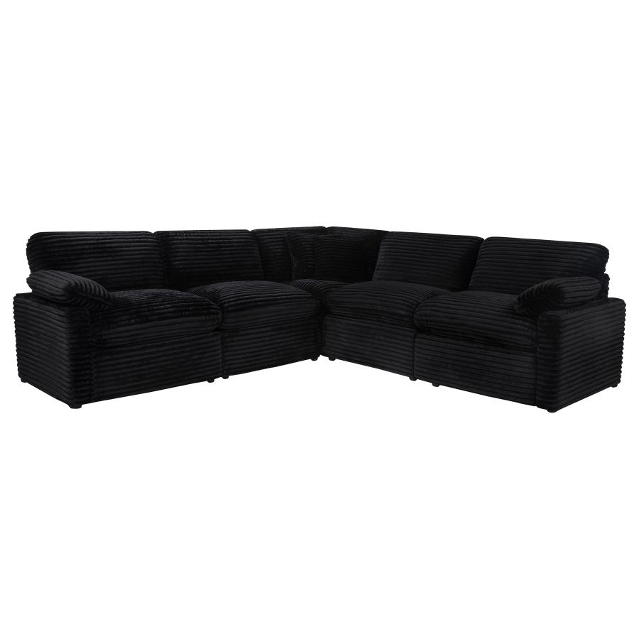 (image for) Collins 5-piece Modular Power Reclining Sectional Black