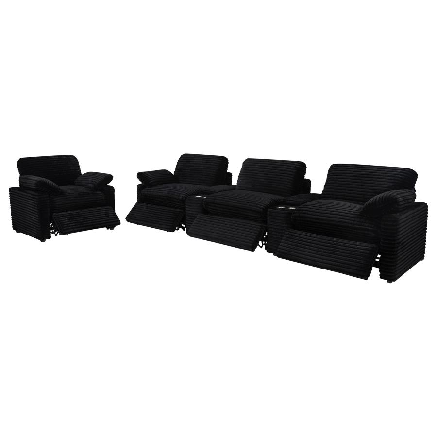 Modal Additional Images for Collins Upholstered Power Recliner Chair Black
