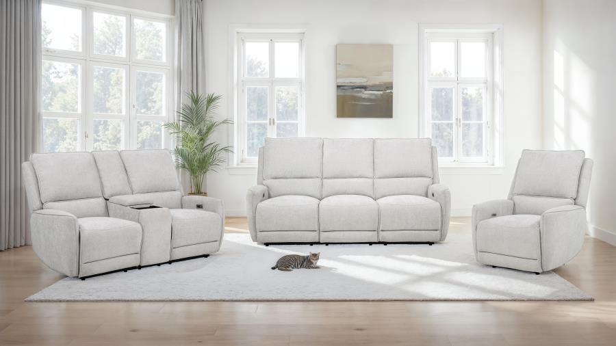 Modal Additional Images for Sylmar Chenille Upholstered Power Recliner Dove Grey