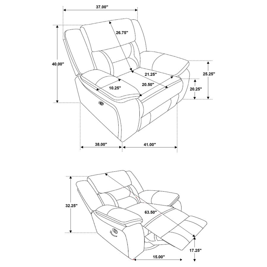 Modal Additional Images for Greer 3-piece Upholstered Reclining Sofa Set Brown