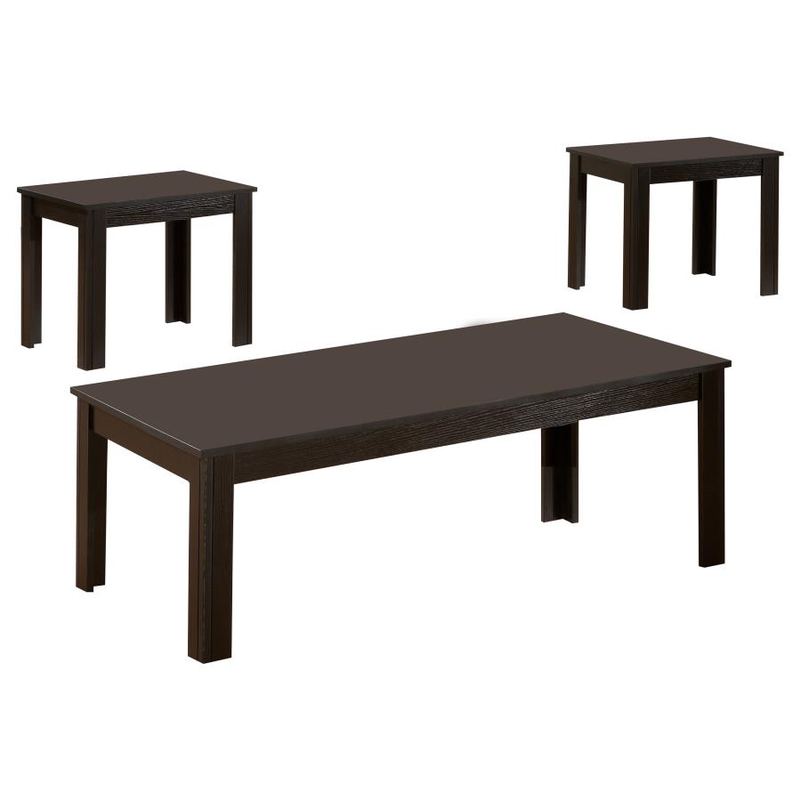 Elias 3-piece Engineered Wood Coffee Table Set Black (image for) Elias 3-piece Engineered Wood Coffee Table Set Black