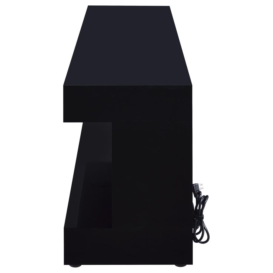 Mallory TV Stand Fireplace Console Bluetooth Speaker Black High Gloss