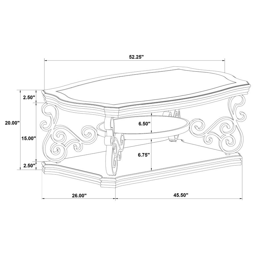 Modal Additional Images for Laney 2-piece Glass Top Coffee and End Table Set Dark Merlot