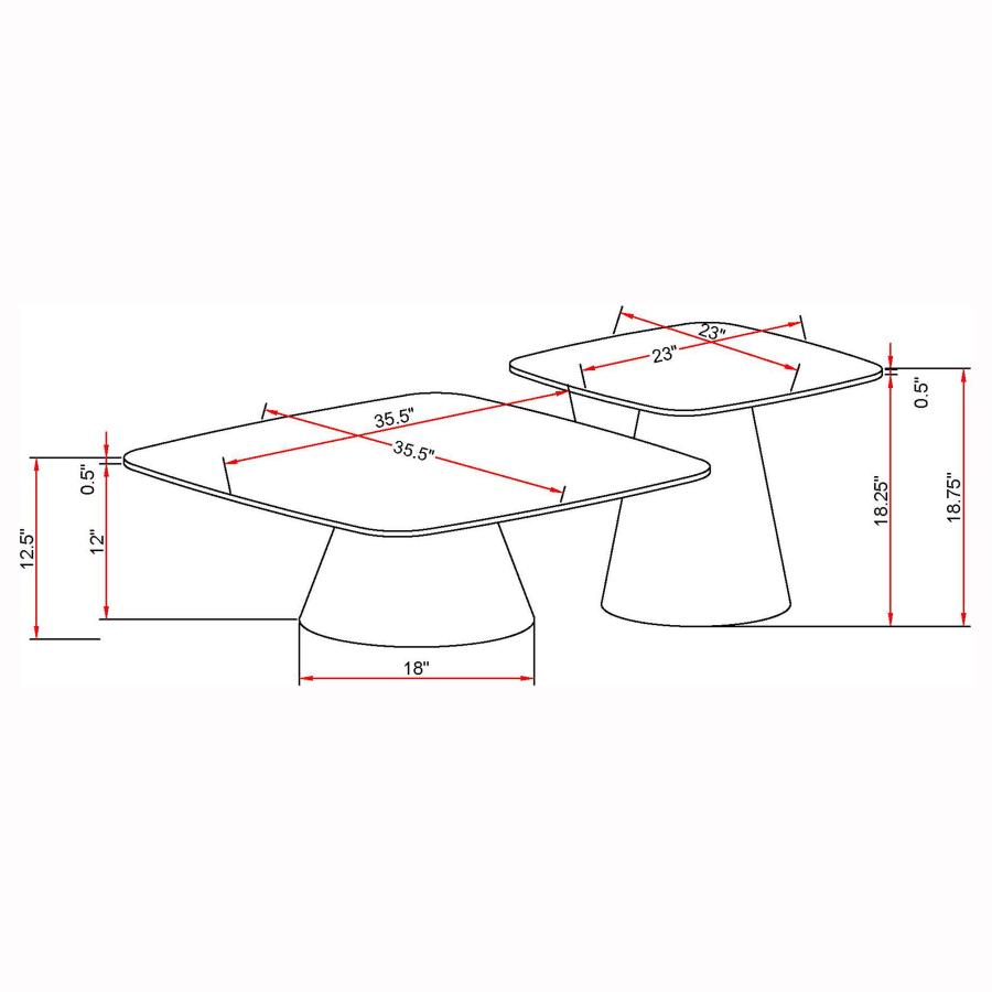 Modal Additional Images for Eason 2-piece Cocktail Coffee Table Set Concrete and Black