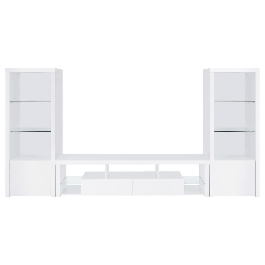 Jude 3-piece 71-inch TV Entertainment Center White High Gloss
