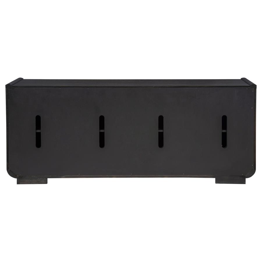 Leandro 72-inch 4-door TV Stand Media Console Burnished Black