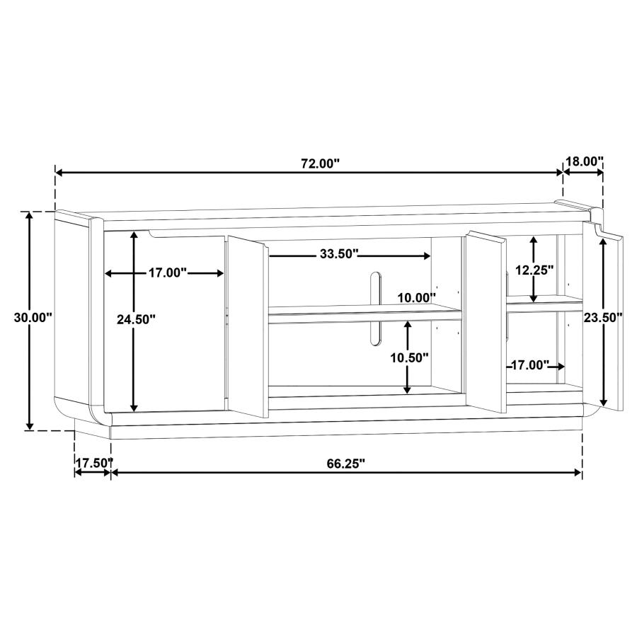 Modal Additional Images for Leandro 72-inch 4-door TV Stand Media Console Burnished Black