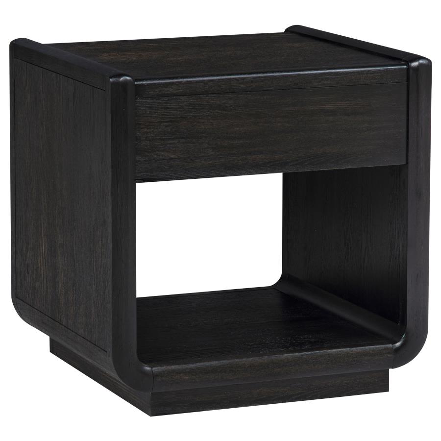 Leandro 2-piece Wood Coffee and End Table Set Burnished Black