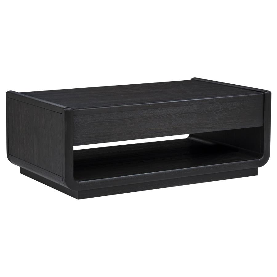 Leandro 2-piece Wood Coffee and End Table Set Burnished Black