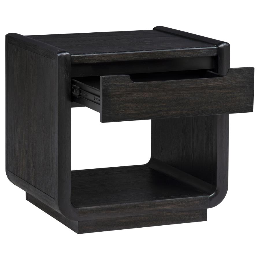 Leandro 3-piece Wood Coffee and End Table Set Burnished Black