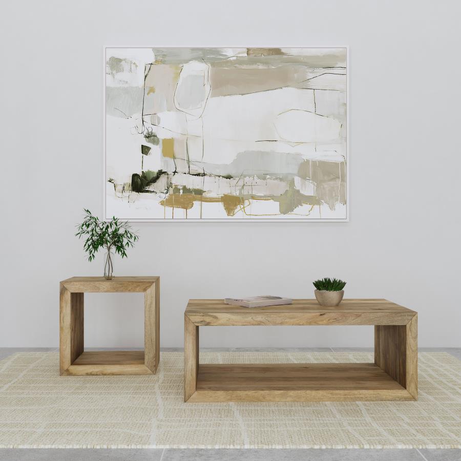 (image for) Benton 2-piece Solid Mango Coffee and End Table Set Natural
