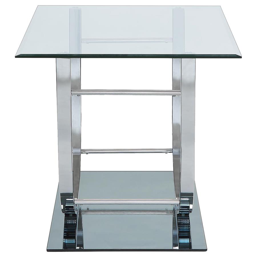 Danville 3-piece Glass Top Coffee and End Table Set Chrome