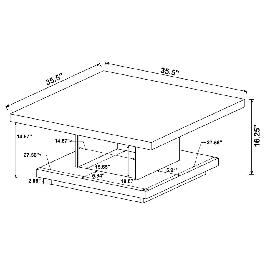 Modal Additional Images for Reston 2-piece Square Coffee and End Table Set Cappuccino