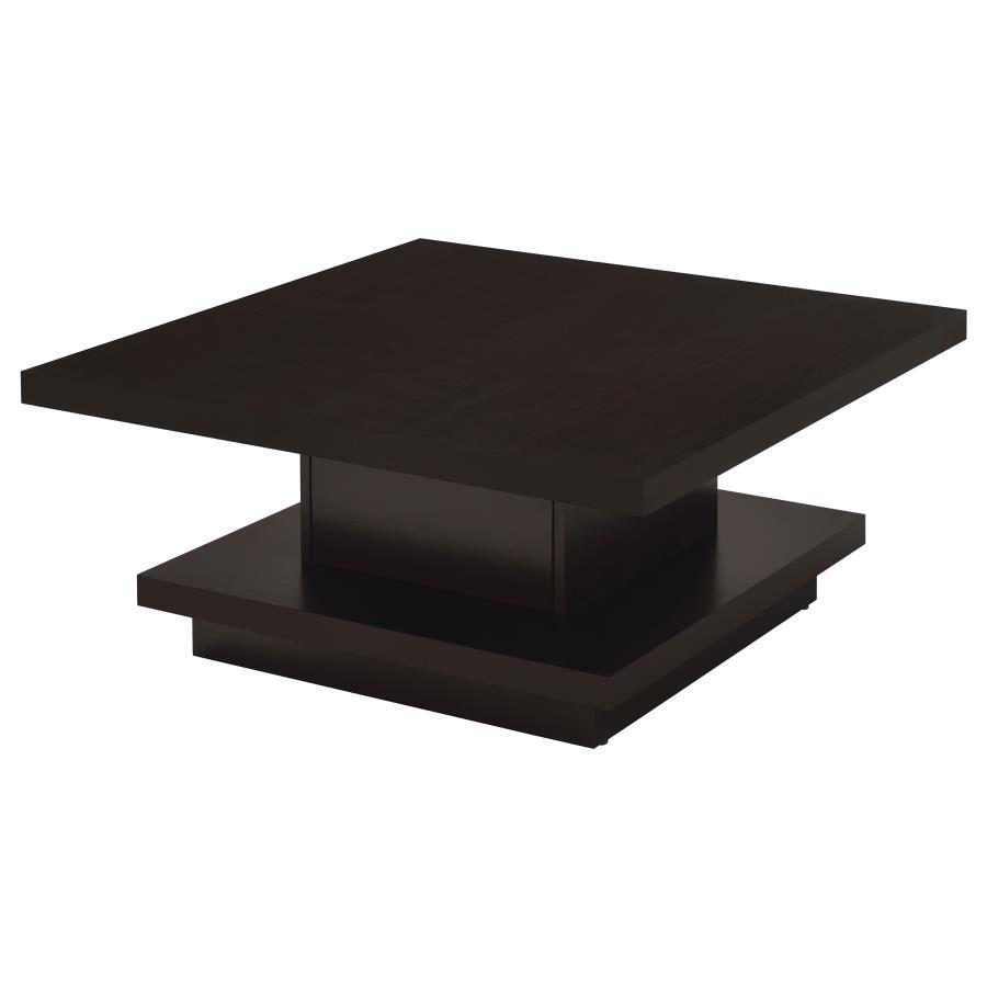 Reston Square Engineered Wood Coffee Table Cappuccino (image for) Reston Square Engineered Wood Coffee Table Cappuccino