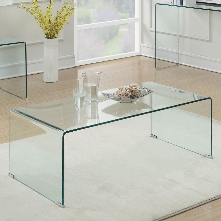 Ripley Rectangular Tempered Bent Glass Coffee Table Clear (image for) Ripley Rectangular Tempered Bent Glass Coffee Table Clear