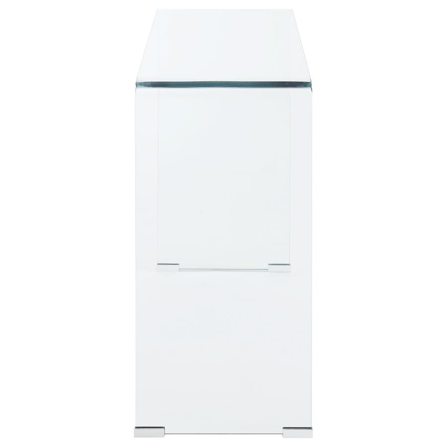 Ripley Tempered Bent Glass Entryway Console Table Clear