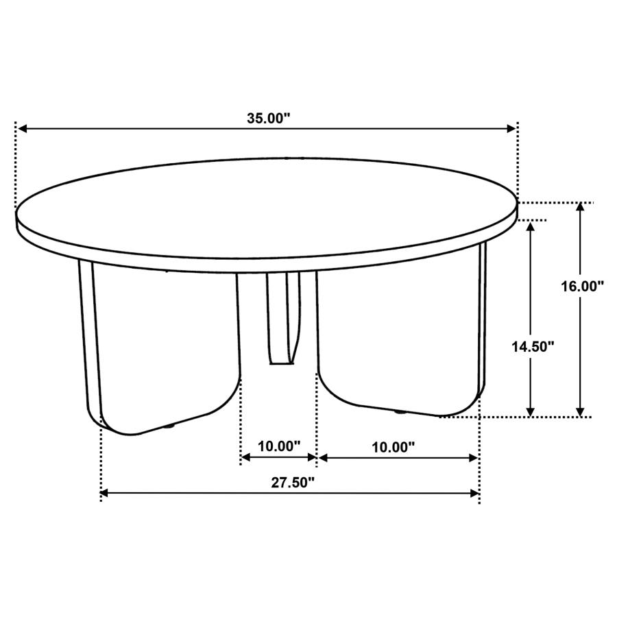 Modal Additional Images for Jenna 3-piece Round Marble Top Coffee Table Set Brown
